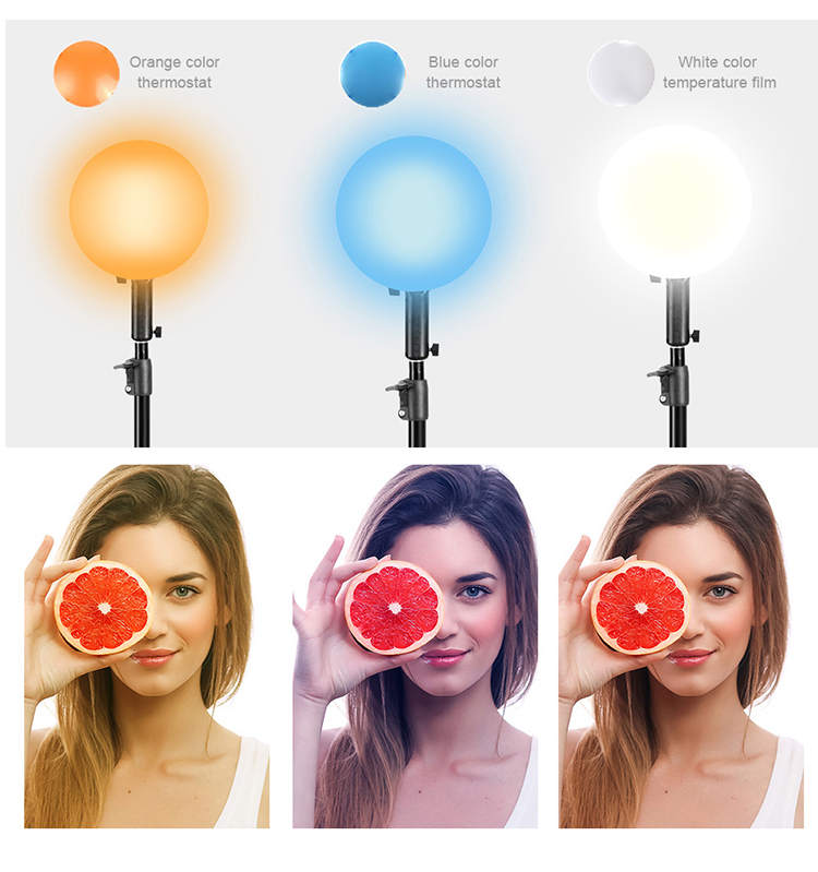Lampe vidéo LED 200W avec 3 filtres de couleur et réflecteur 5600K lumière de prise de vue à la lumière du jour à intensité variable avec boîte à lumière lanterne
