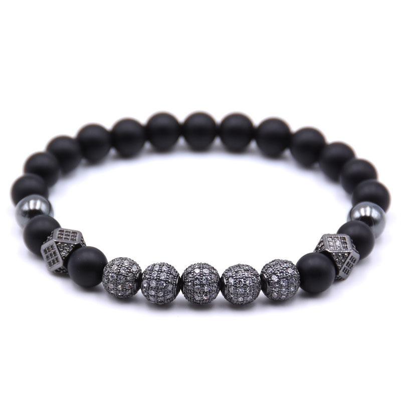 8mm Perles d&#39;huile essentielle Bracelet Bracelet Onyx Mat Bracelet Diffuseur de Parfum Bracelet pour Hommes Femmes