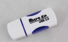 USB 2.0 Micro SD Card Reader, Smart Card Reader, Micro SDHC Card Reader.