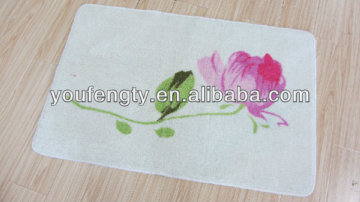 Printed rose area rug/bath rug/bathroom rug