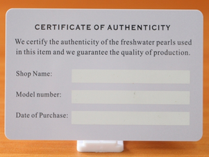 Good design authenticity certificate card display on sale