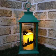 Big Xmas Green Candle Lantern