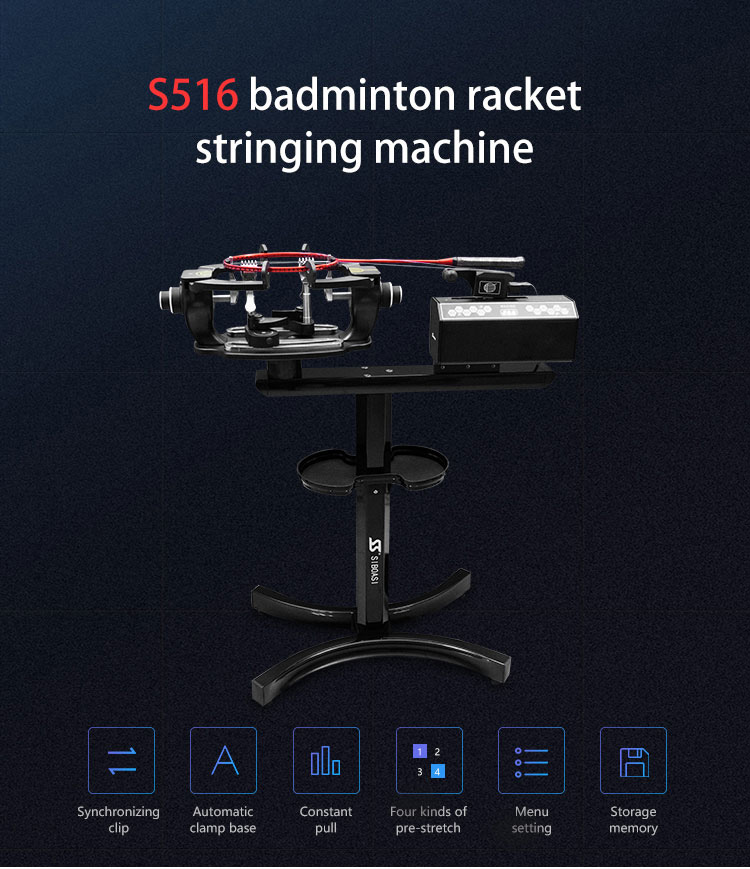 Elektrikli Tasarım Dayanıklı S516 Badminton Raket Dizeleri Standı Çalışma Makinesi Fiyat