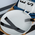 Nowe wzory prostokątny biały Porcelanowy talerz kolację do restauracji