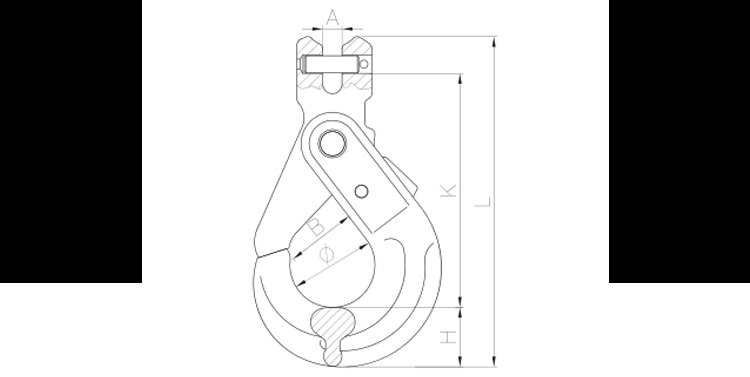 G80 alloy steel safety clevis self-locking hook for lifting