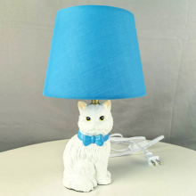 Cartoon cat base fabric shade table lamp