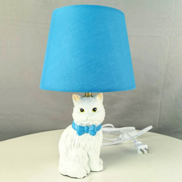 Cartoon cat base fabric shade table lamp