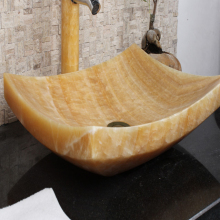 High Quality Marble Beige Onyx Bathroom Wash Sinks