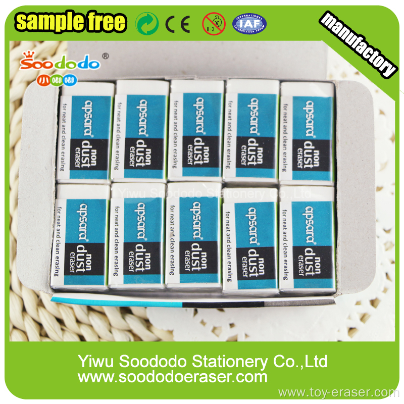 Cheap White Rectangular Custom PVC School Erasers For Children
