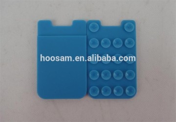 Smart phone card wallet, suction silicone phone card holder