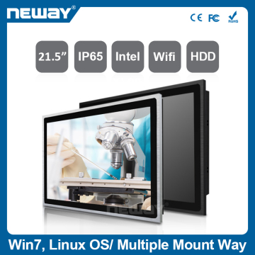 21.5" 1920x1080 X86 industrial embedded panel PC with Win 7/ Linux OS