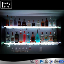 Wall-mounted Acrylic Wine Rack, Liquor Bottle LED Lighted Shelf