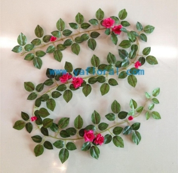 195cm artificial Red Rose vines Wedding Decorative Hanging Flowers artificial rose vines
