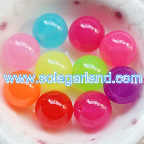16MM 18MM akrylowe okrągłe półprzezroczyste cukierki Chunky Gumball Beads