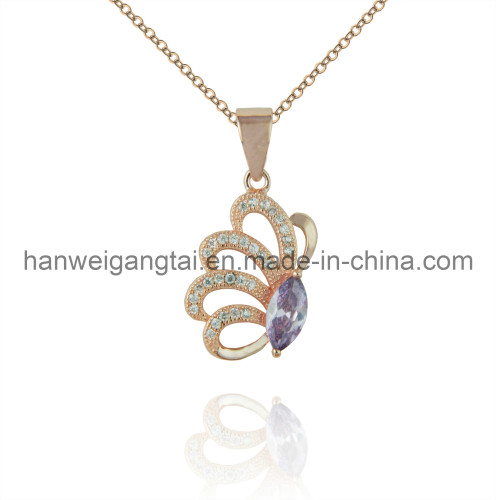 925 Silver Pendant with Rose Gold Plated