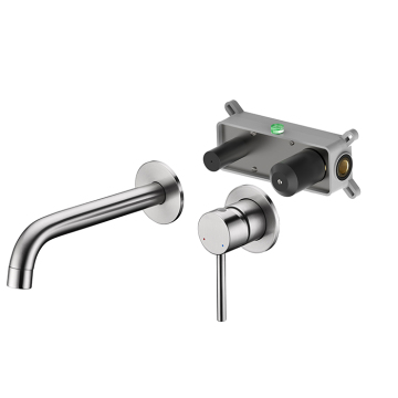 Wall Brushed Nickel Bathroom Faucets Two Handle