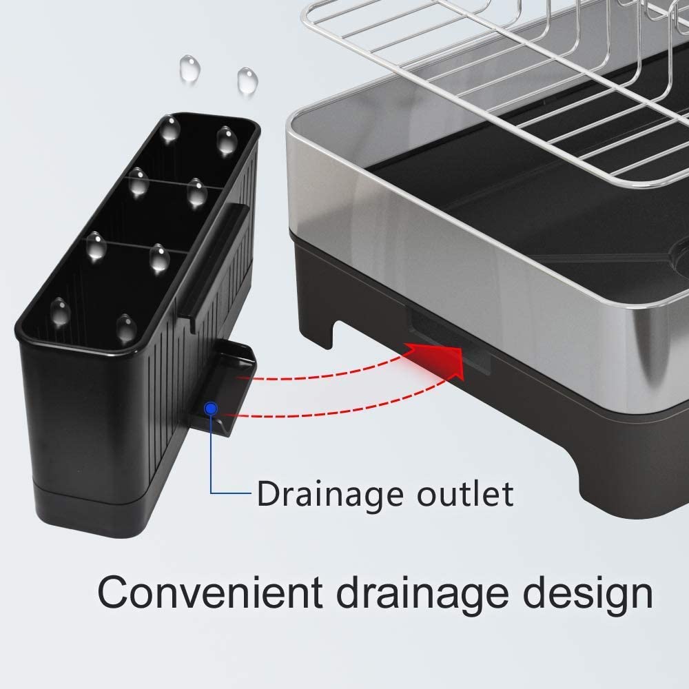 Dish Drying Rack With Utensil Holder