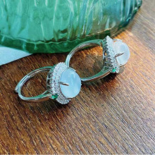 Gold Hotan Jade Auspicious Cloud Ring