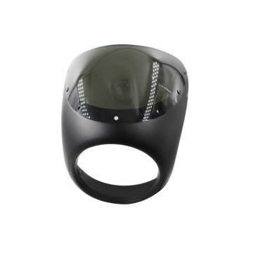 Universal Matt Black Motorcycle Headlight Protector Kit - Smoke Lens Windshield Fairing