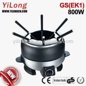 electric fondue burner,nonstick fondue pot,800w,6 fondue forks