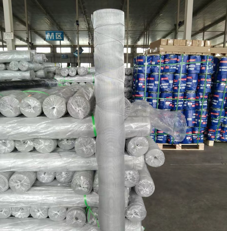 Fabriklager Massenaluminium-Fliegengitterbestand – ANJIA ANJIA Group – factory warehouse bulk aluminum fly screen stock rolls ready for export
