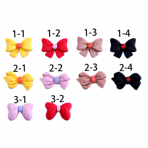 Surtido Bowknot Design Resina Flatback Charm Beads 50Pcs Pajarita colorida Niños Hairclips Adorno Accesorio Caja del teléfono DIY Craft