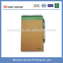 recycle brown kraft paper notebook with pen