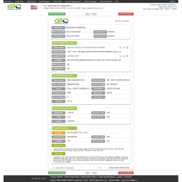 Datos de importación de tubos de acero de EE. UU.