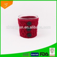 coffee mug with knitted sleeve cover, coffee mug cover, mug cover