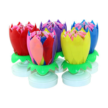 happy birthday rotating amazing musical lotus flower candle