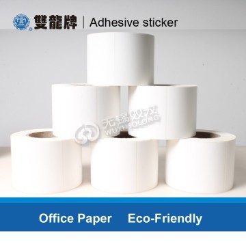 Blank adhesive paper sticker roll