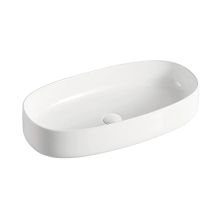 Modern 26-inch Oval Ceramic Vanity Countertop Vessel Sink Basin