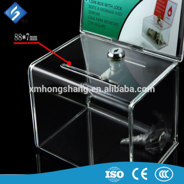 Waterproof Lockable Acrylic Donation / Suggestion Boxes with Card Holders