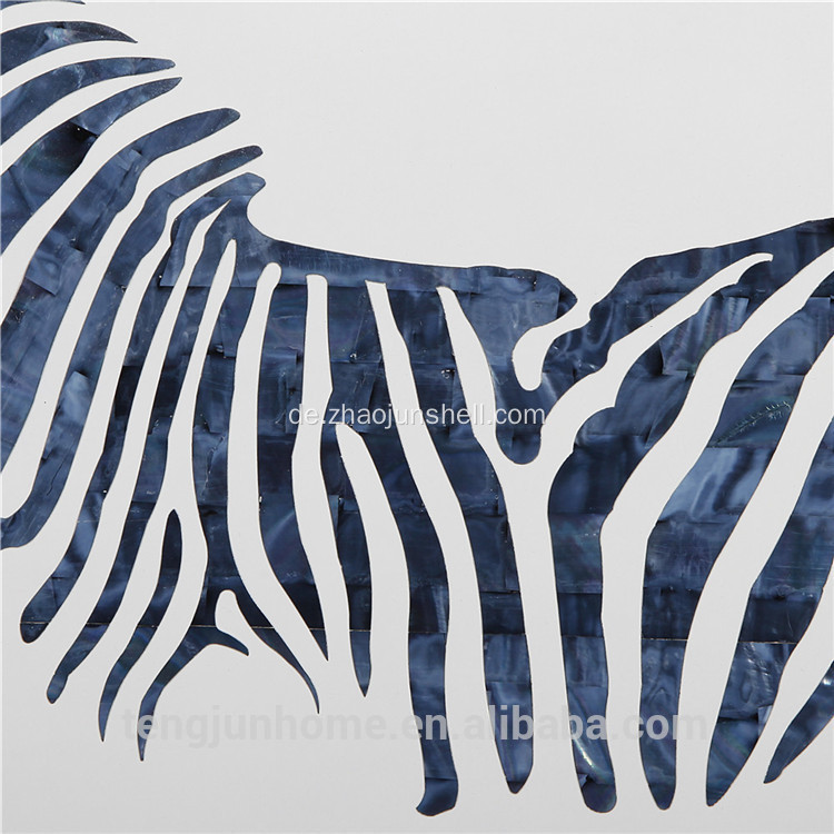 CANOSA Blue Shell Zebra Wandbild mit Metallrahmen