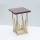 Gold stainless steel wooden top side table