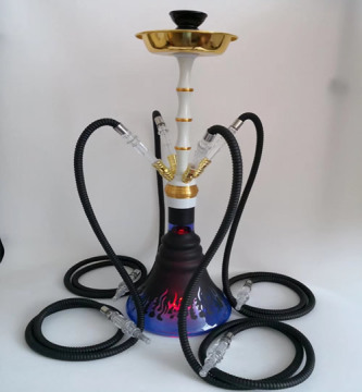 Black multi tube glass hookah