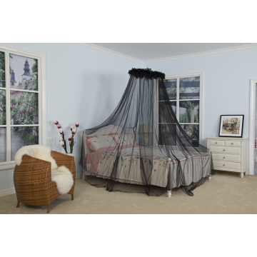 Conical Circular Black Mosquito Netting Bed Canopy
