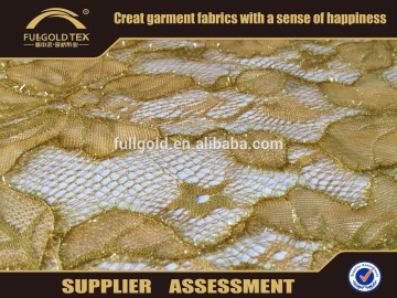 fashion lace fabric gold metallic mesh fabric gold foil fabric