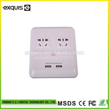 External usb wall socket with usb charging port and LED light