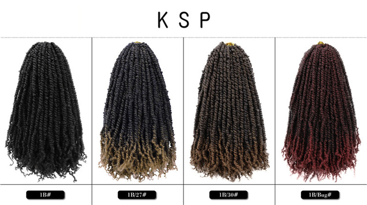 18inch Pre twisted Passion Twists Crochet Braids Pre-loop Senegalese Spring Twist Ombre Braids Synthetic Crochet Braiding Hair