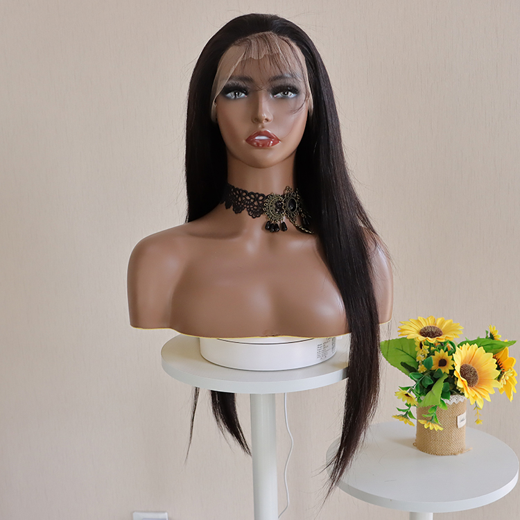 100% Real Human Hair Unprocessed Raw Remy Lace Frontal Wig,Virgin Cuticle Aligned Peruvian Straight Human Hair Lace Front Wigs