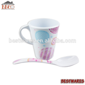 melamine drinking mug with handle set, plastic cup