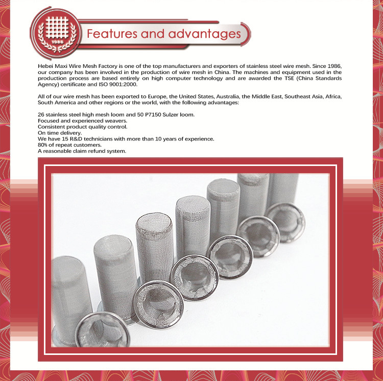 Customize Size Stainless Steel Mesh Filter Cylinder