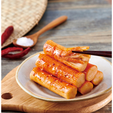 Hand tearing crab stick