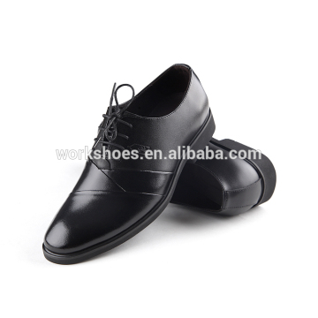 Men's Business Flat Black Lace Up Comfortable dress shoe lether shoes