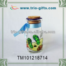 Beach style sandle glass wishes bottle as souvenir gifts