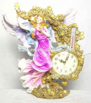 polyresin fairy clock,resin flower fairy,polystone fairy statue