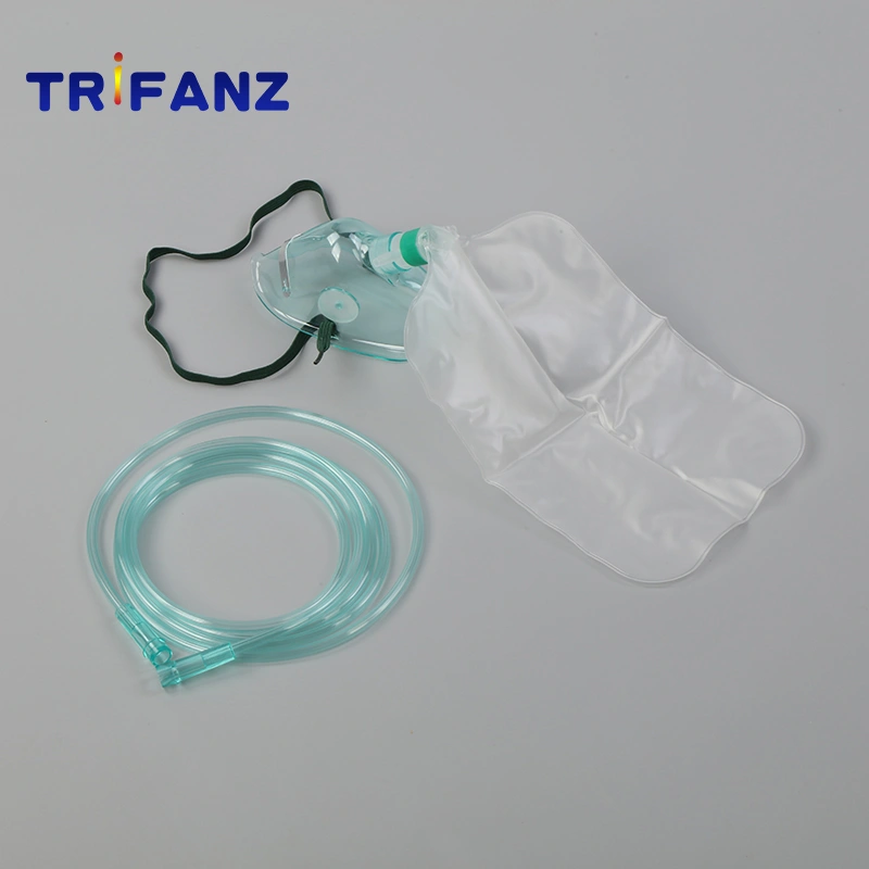Disposable PVC Oxygen Surgical Mask with Reservoir Bag with 2m Tubing