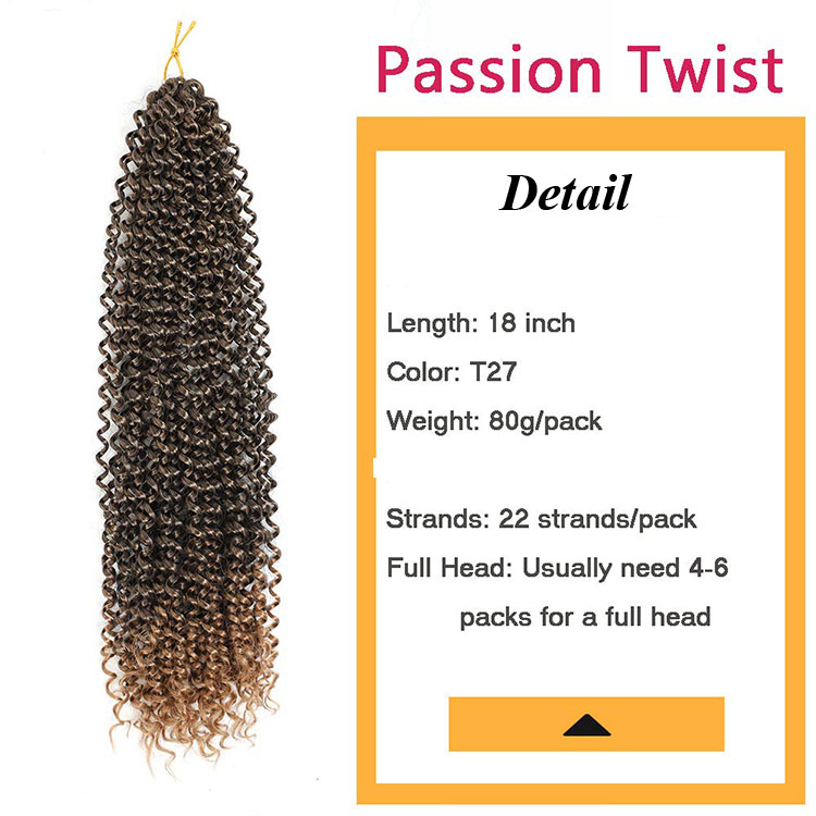 Passion Twist Crochet Hair Extensions Colorful Passion Twists Braid Hair Synthetic Fiber Solid And Mixed Color 18 Inches