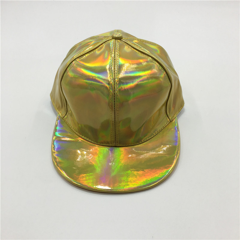 Candy baseball cap PU laser leather baseball cap (9)